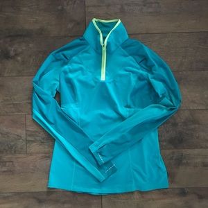Lululemon Trail Bound 1/2 Zip Blue Tropics sz 10